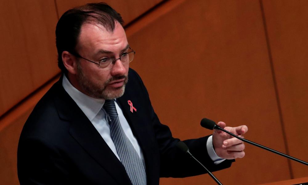 Luis Videgaray durante su comparecencia en el Senado