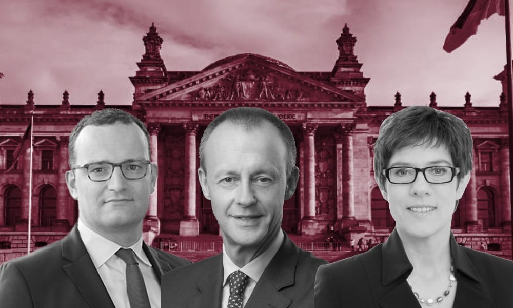 Jens Spahn, Friedrich Merz y Annegret Kramp-Karrenbauer